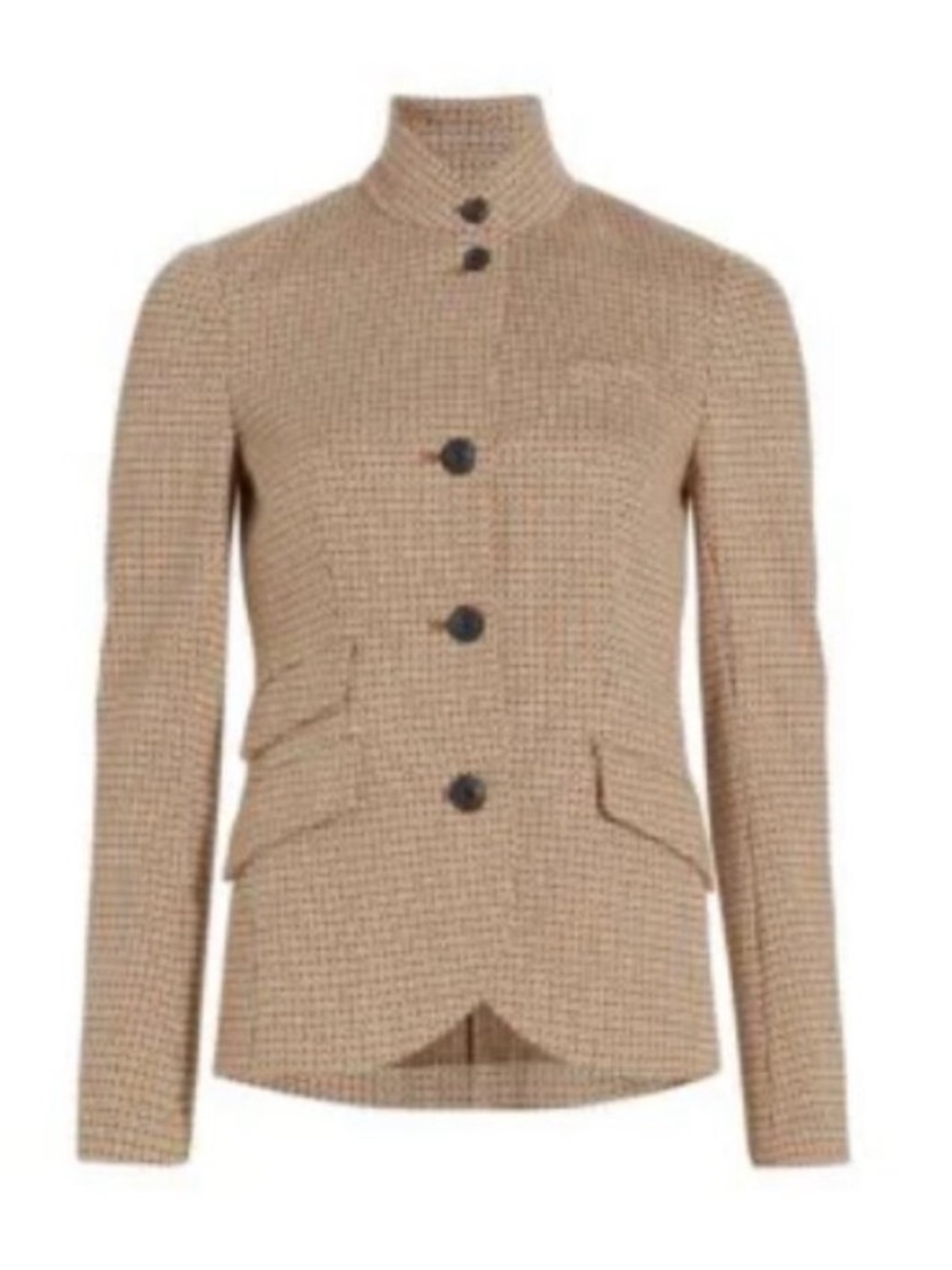 Rag & Bone Slade Geo Print Cotton Blend Blazer Jacket Brown Size 4 - Picture 5 of 16